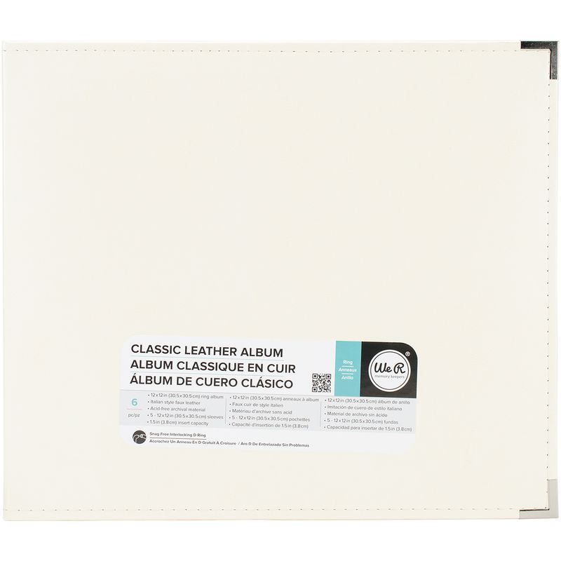 N We R Classic Leather D-Ring Album 12&quot; X12&quot; Vanilla