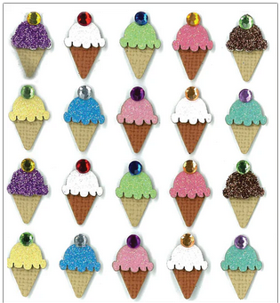 N Jolee&#39;s Cabochon Dimensional Repeat Stickers Ice Cream