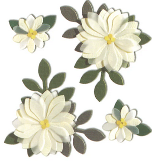 N Jolee&#39;s Boutique Dimensional Stickers Vanilla Flowers