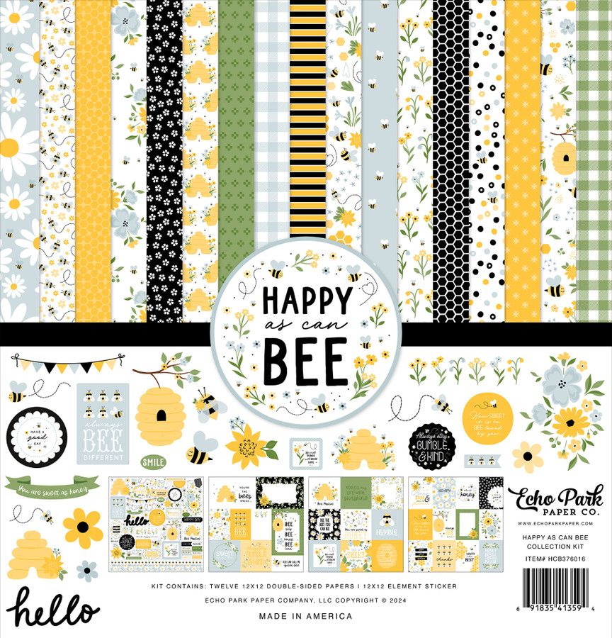 N Echo Park Collection Kit 12&quot; X12&quot; Happy As Can Bee