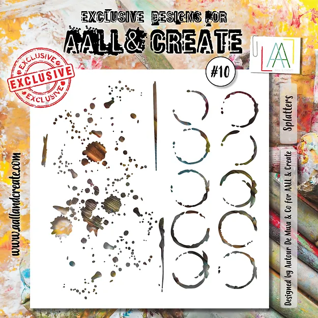 N AALL And Create Stencil 6&quot; X6&quot; Splatters