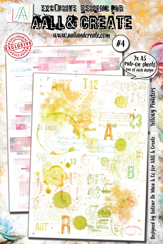 N AALL And Create A5 Rub-Ons Yellow Pinksters