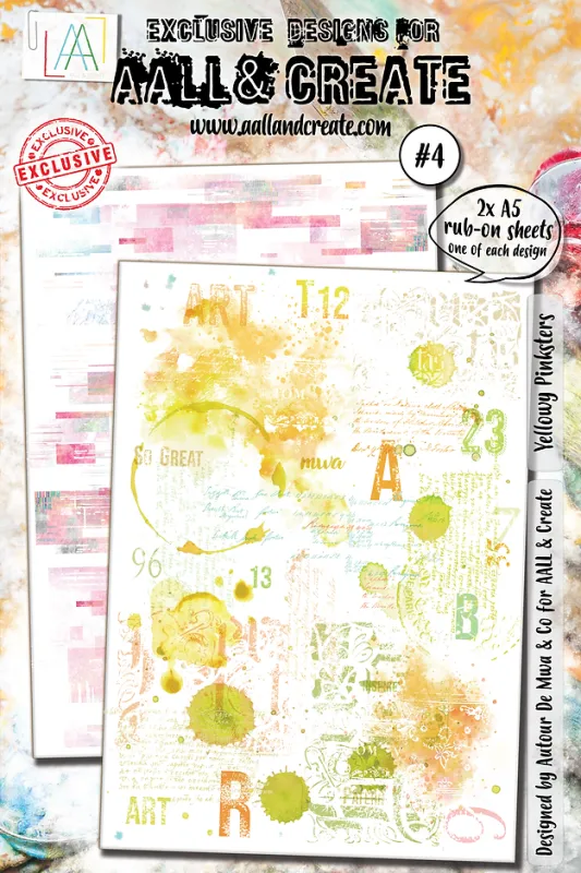 N AALL And Create A5 Rub-Ons Yellow Pinksters
