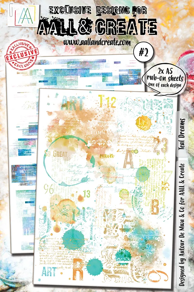N AALL And Create A5 Rub-Ons Teal Dreams