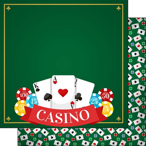 SC Casino Cards &amp; Chips Double Sided Paper