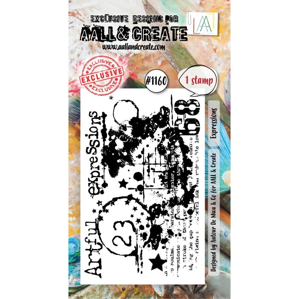 N AALL And Create A8 Photopolymer Clear Stamp Set Expressions