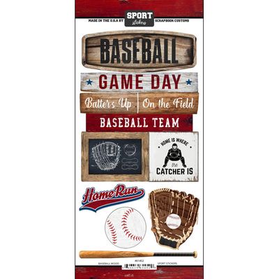 SC Baseball Wood Sticker