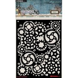 N Studio Light Gearhead&#39;s Workshop 4.5&quot; X5.83&quot; Stencil Nt.281, Gears