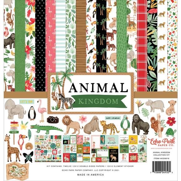 N Echo Park Collection Kit 12&quot;X12&quot; Animal Kingdom