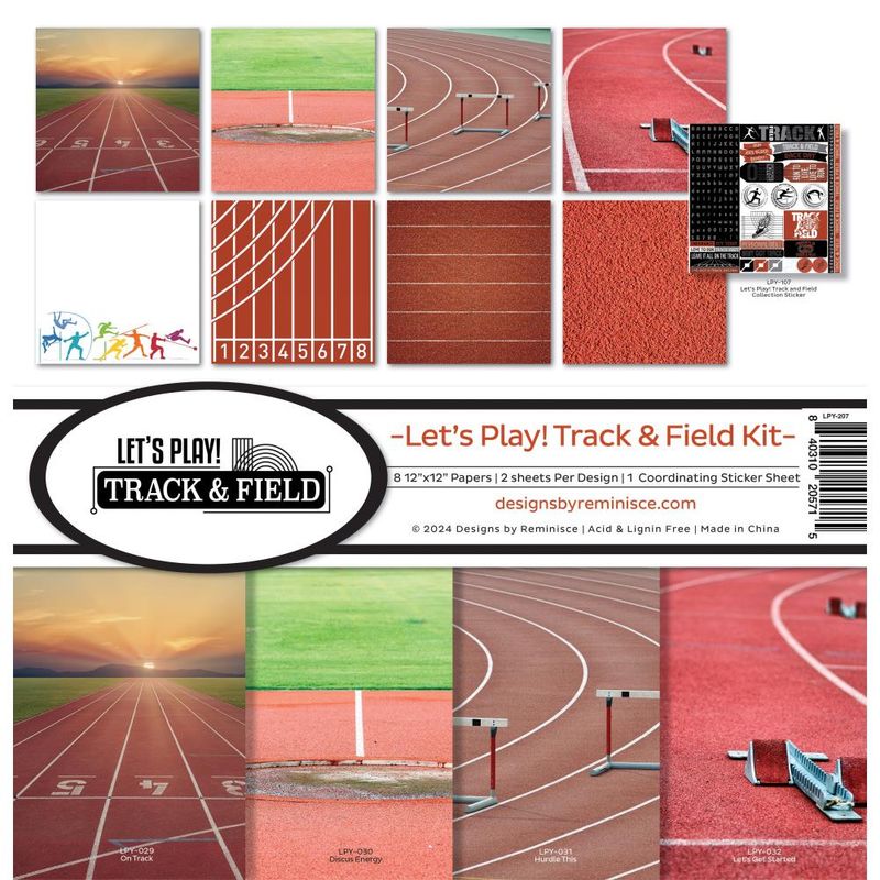 N Reminisce Collection Kit 12&quot; X 12&quot; Let&#39;s Play! Track &amp; Field