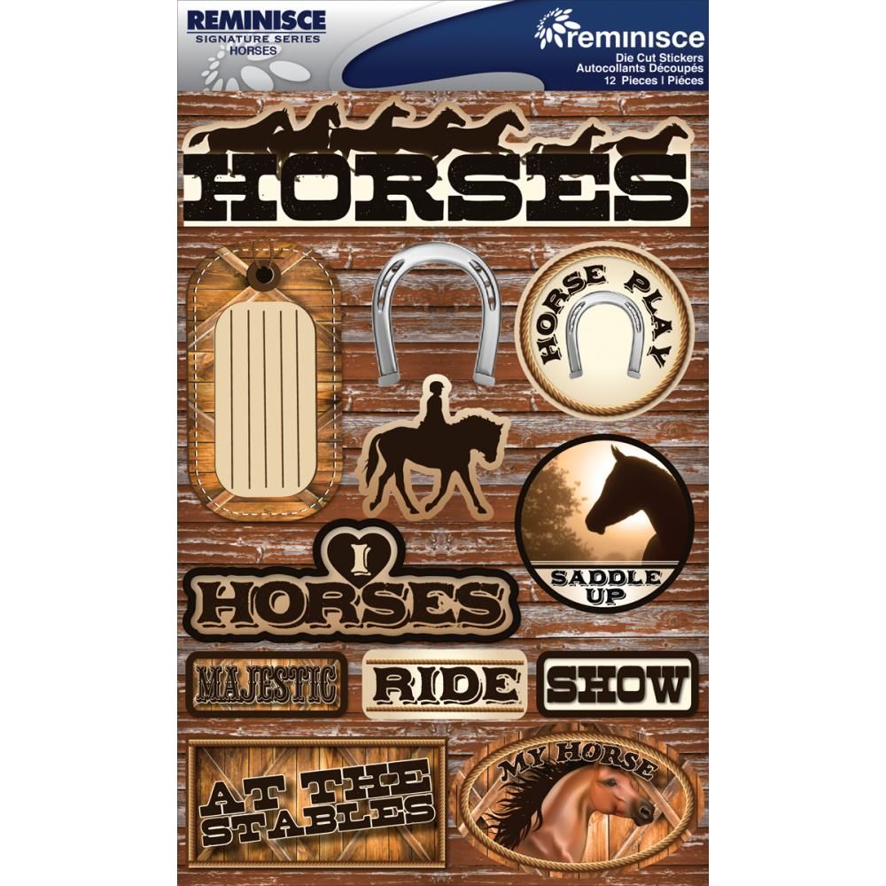 N Reminsce Signature Series Dimensional Stickers 4.5&quot; X6&quot; Horses