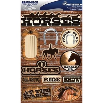 N Reminsce Signature Series Dimensional Stickers 4.5&quot; X6&quot; Horses