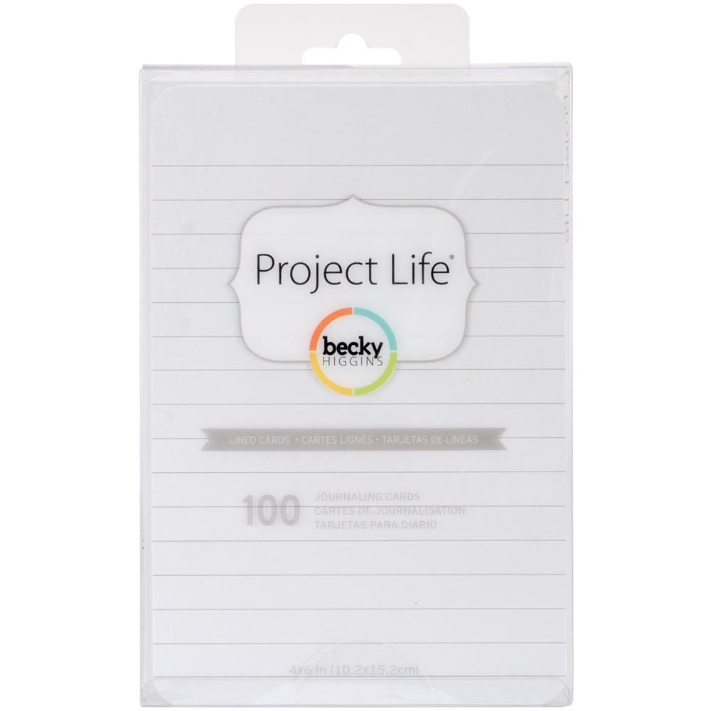 N Project Life 4&quot; X6&quot; Cards 100/Pkg Lined