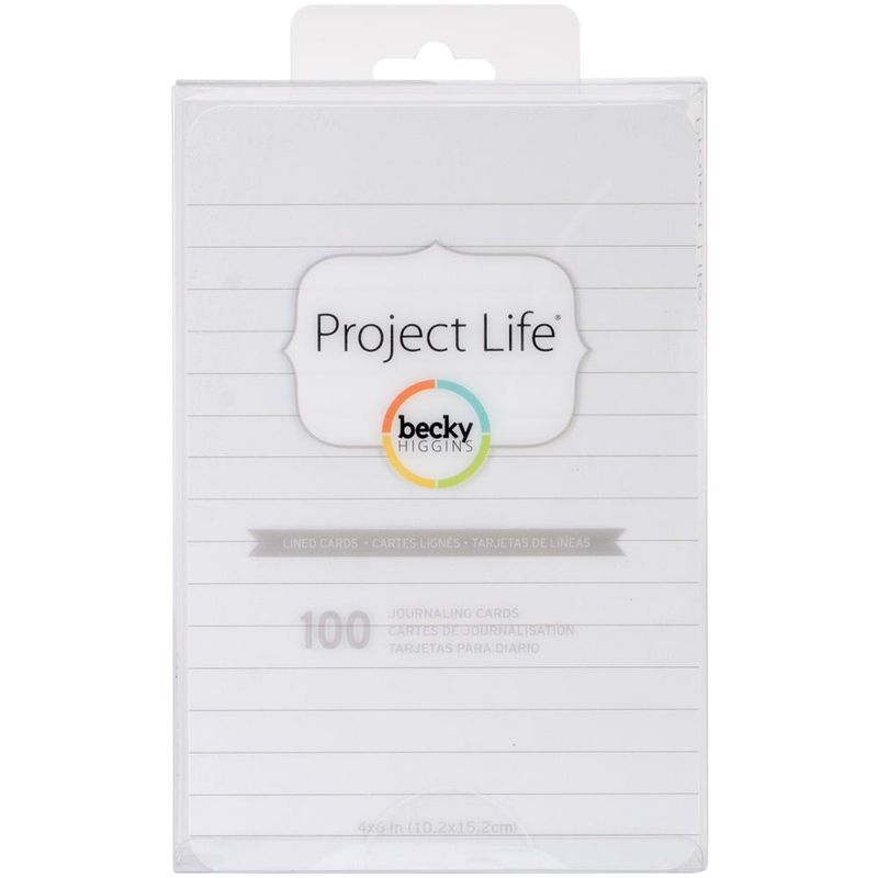 N Project Life 4&quot; X6&quot; Cards 100/Pkg Lined