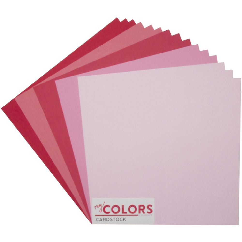N My Colors Canvas Cardstock Bundle 12&quot; X12&quot; 18/Pkg Pink &amp; Red Tones