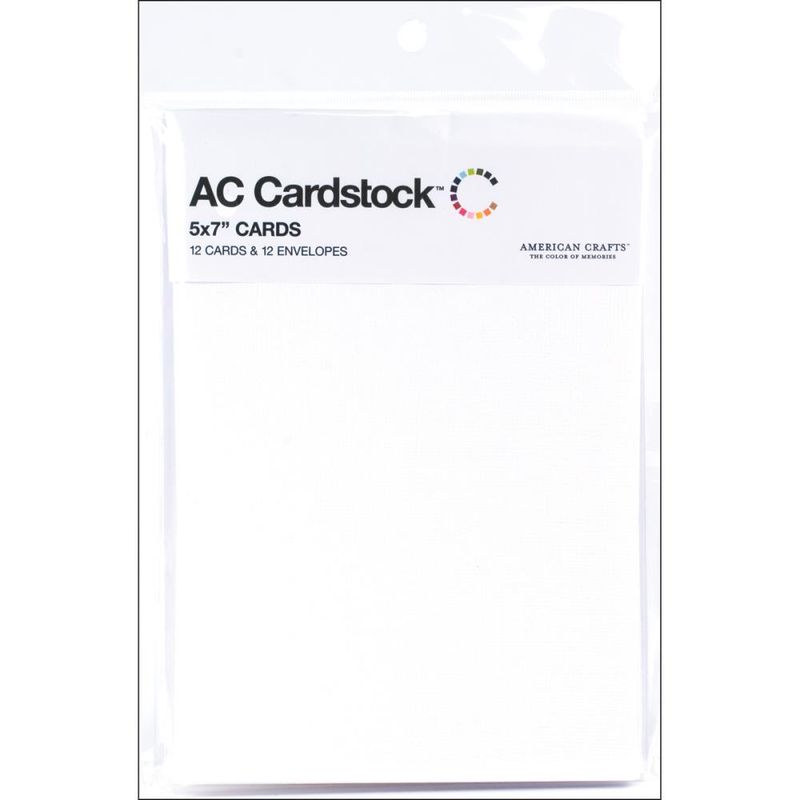 N American Crafts A7 Cards W/Envelopes (5.25&quot;X7.25&quot;) 12/Pkg White