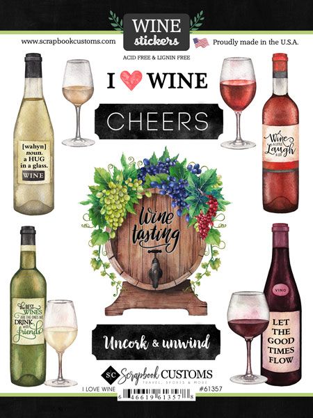 SC I Love Wine Sticker