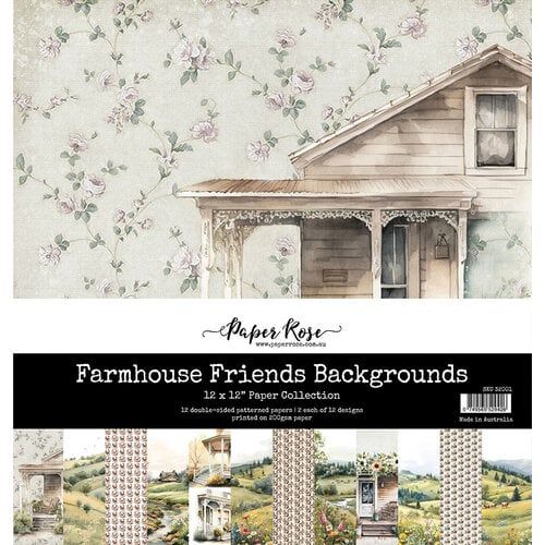 EC Paper Rose Farmhouse Friends Backgrounds 12x12 Paper Collection
