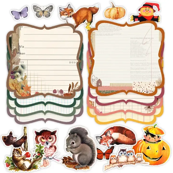 F Pretty Little Studio Cornucopia Fall Bracket Tag Ephemera 21 Pcs