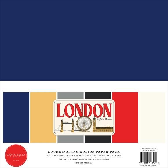 N Carta Bella Solids Collection Kit 12&quot; X12&quot; London