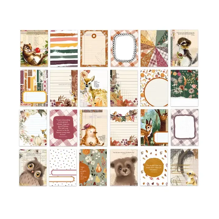 F Pretty Little Studio Indian Summer 3x4 Pocket Journaling Cards 24 Pcs