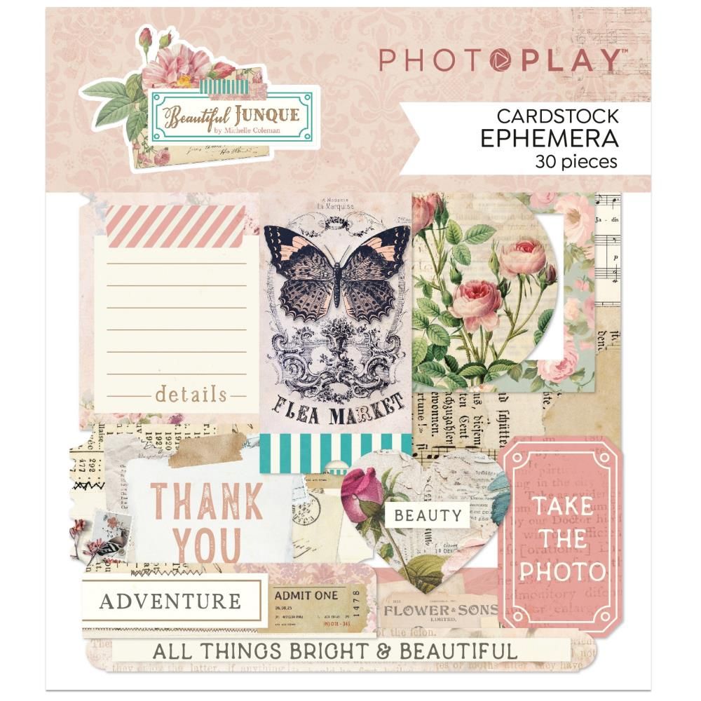 N PhotoPlay Ephemera Cardstock Die-Cuts Beautiful Junque