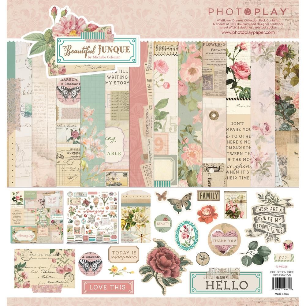 N PhotoPlay Collection Pack 12&quot;X12&quot; Beautiful Junque