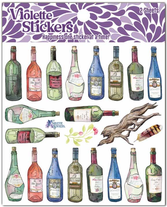 Violette Stickers K26 Wine Bottles