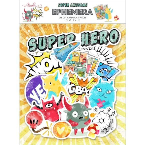 N Asuka Studio Super Awesome Ephemera Cardstock Die-Cuts
