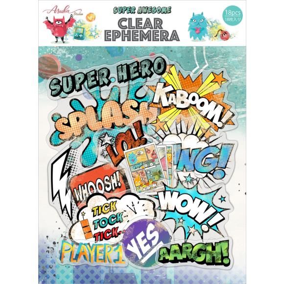 N Asuka Studio Super Awesome Clear Ephemera Die-Cuts