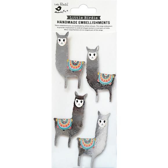 N Little Birdie Sticker Embellishment 4/Pkg Lovable Llamas