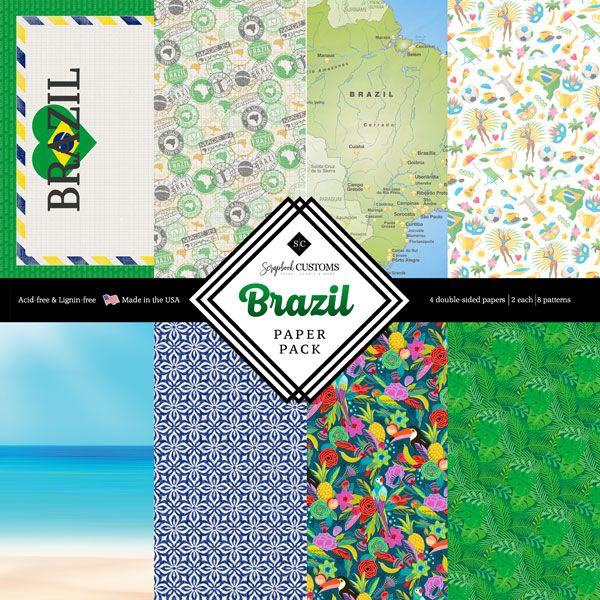 SC Brazil Paper Pack 12x12 DS - 12x12 double-sided pack