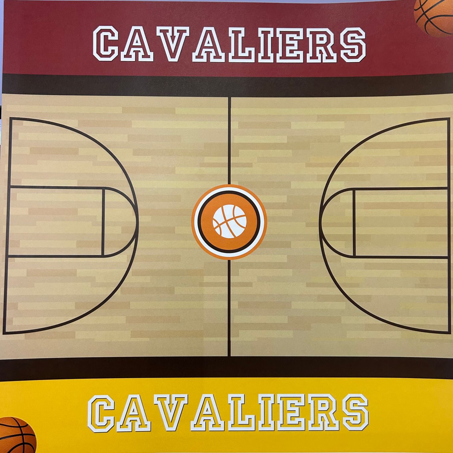 SC Cavaliers Basketball Court Paper 12x12