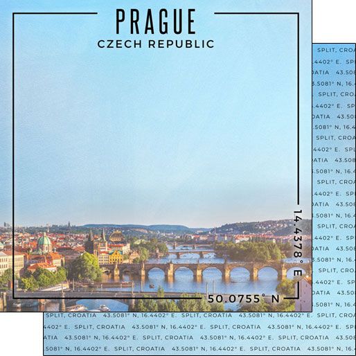 SC Czech Republic - Prague Coordinates Double-Sided Paper 12 x 12