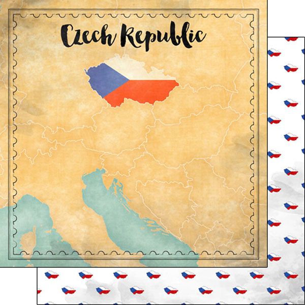 SC Czech Republic Map Sights Double-Sided Paper 12 x 12