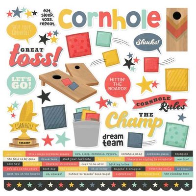 N Simple Stories Cardstock Stickers 12&quot; X12&quot; Cornhole