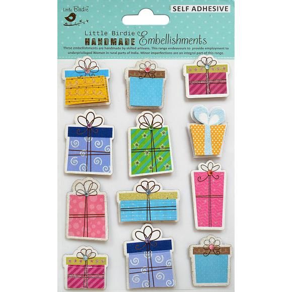 N Little Birdie 3D Embellishment 12/Pkg Gifts Galore