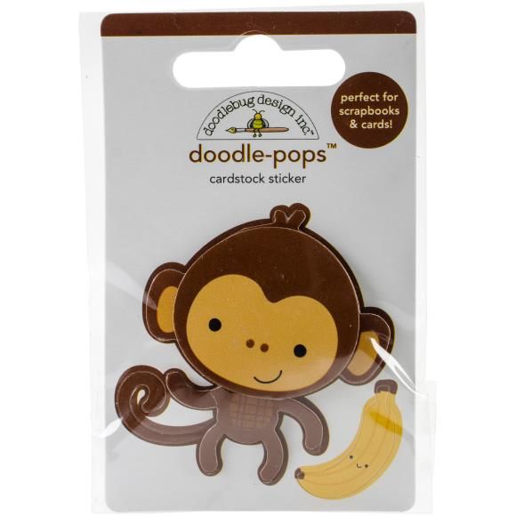 N Doodlebug Doodle-Pops 3D Stickers At The Zoo Monkey Mike