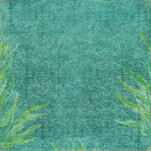 SC Teal Blue Seaweed Swirl Paper 12x12