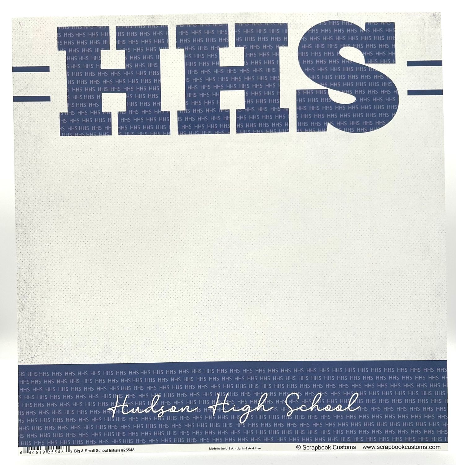 SC Hudson Big &amp; Small School Initials 12&quot; X12&quot;