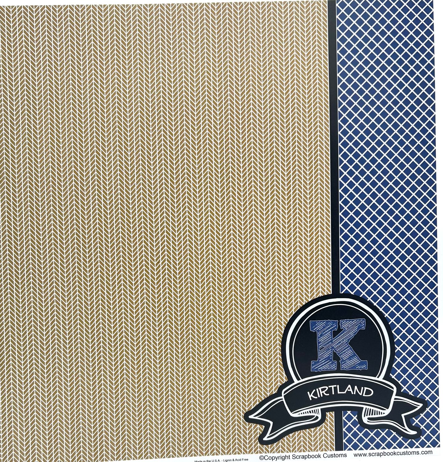 SC Kirtland Chalkboard Mascot Medallion Patterned Paper 12x12