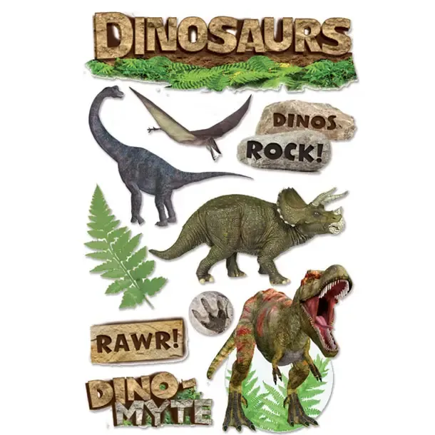 F Paper House Dinosaurs Dimensional Stickers