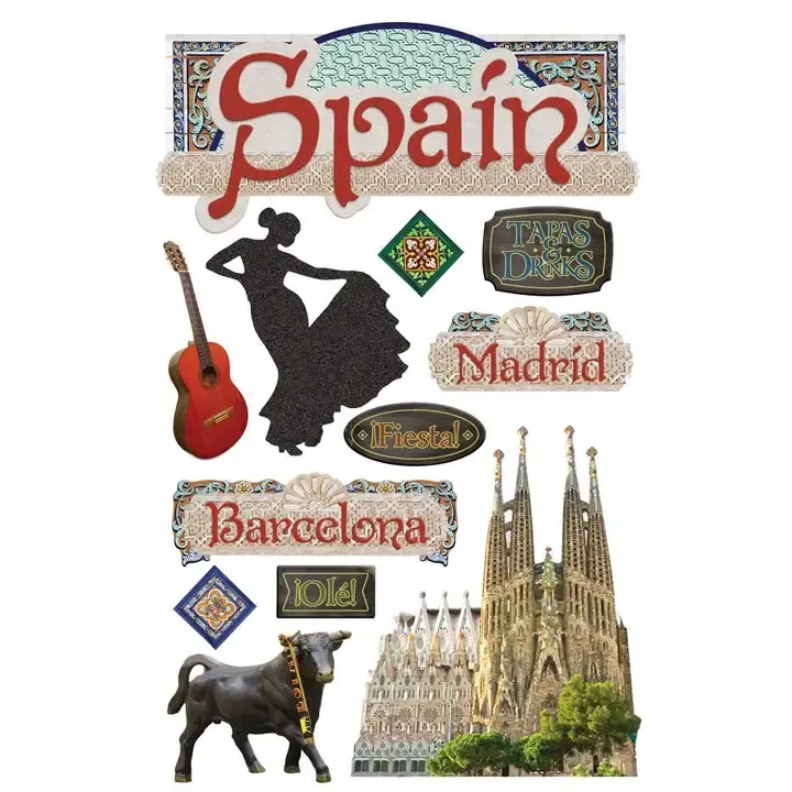 F Paper House Spain Dimensional Stickers