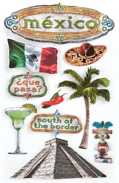 F Paper House Mexico Dimensional Stickers