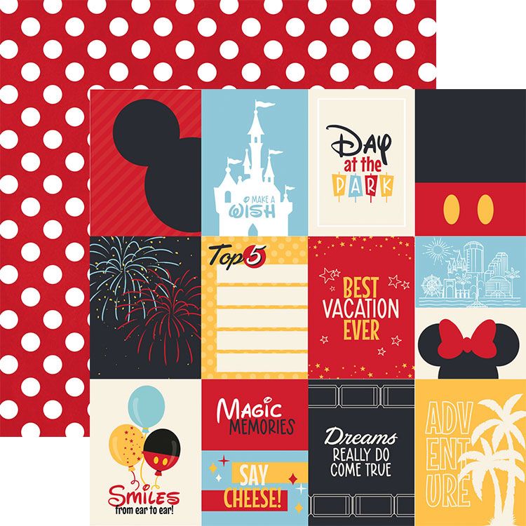 F Paper House Magic Park Tags Double Sided 12x12 Scrapbook Paper