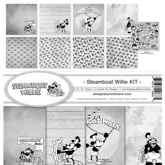 N Reminisce Collection Kit 12&quot; X12&quot; Steamboat Willie