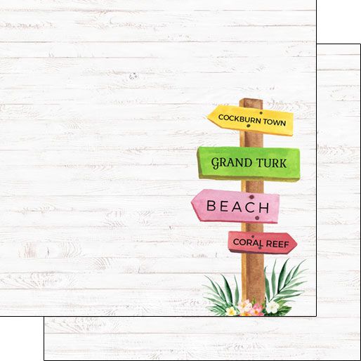 SC Grand Turk Vacay Sign Double-Sided Paper 12 x 12