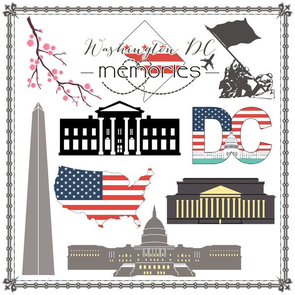 SC Washington D.C. Memories Cut Out (Paper 12 x 12)