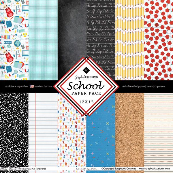 SC School Paper Pack Double Sided 12&quot; X12&quot;