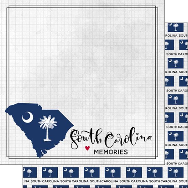 SC South Carolina Adventure Flag 12x12 Paper